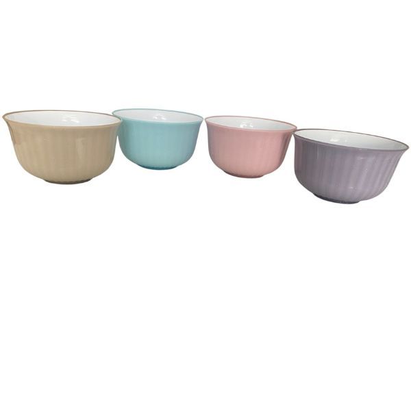 4 Pastel Coloured Shimmer Plastic Bowls For Cereals, Snacks and Treats