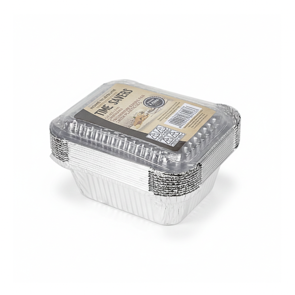 Premium 6-Pack Aluminium Foil Baking Pans with Lids - 22 x 15 x 3 cm