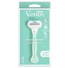 Gillette Venus Deluxe Smooth Sensitive Handle + 2 Women's Razor Blades