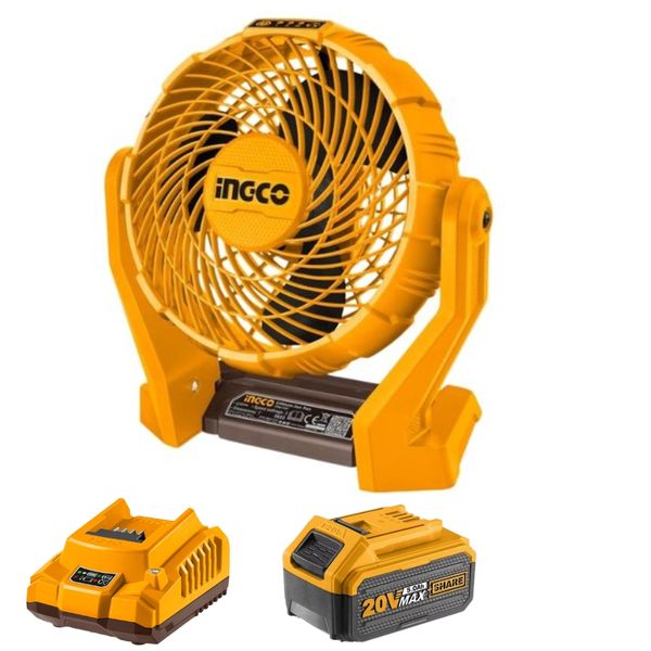 Ingco - Lithium Fan (20V) with 5.0Ah Battery and Charger