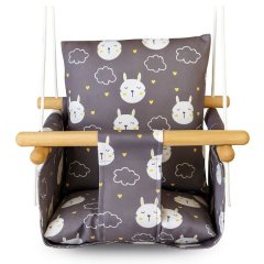 Baby Hanging Swing Chair - Bunny Pattern with Adjustable Ropes