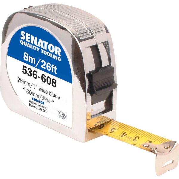 Senator 8M26 Locking Tape Rule Chromed Case