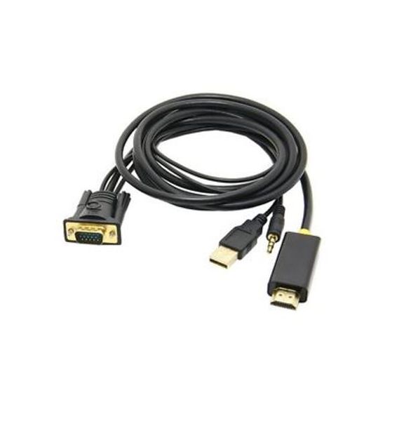 Microworld VGA (M)+Audio To HDMI (M) Converter- 1.8m