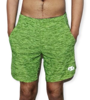 Ronex Ultrasoft Polyester Running/Training Shorts - Neon/Green Melange