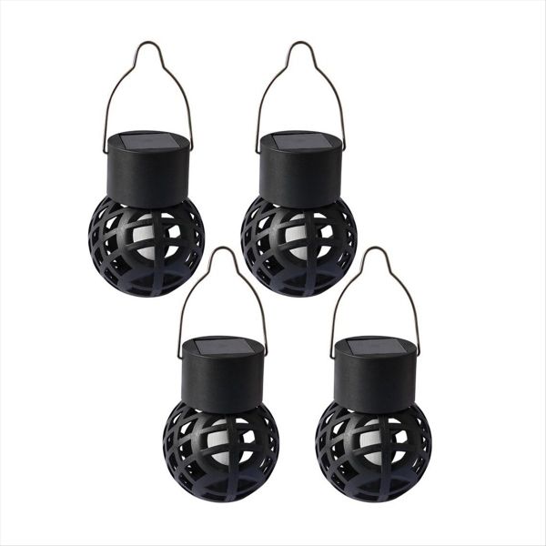 4Pcs Led Outdoor Flame Effect Hanging Lantern Garden Decoration Lamp