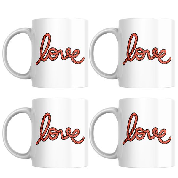 Love Rope Mugs - Set of 4