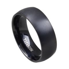 Men's Classic Black Titanium Ring Size 13 (RG-JZ110-13)