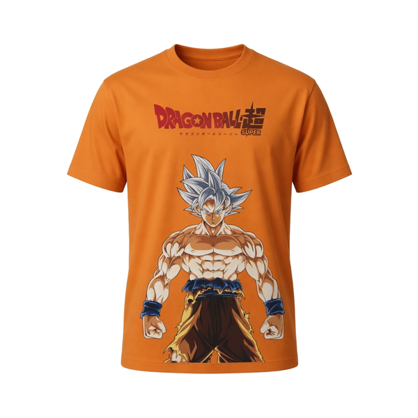 Apparely Dragon Ball Super Goku Ultra Instinct Tee - Orange Anime T-Shirt