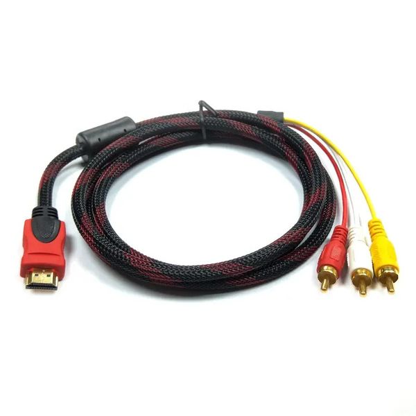 HDMI to 3 RCA AV Converter Cable 1.5M Compatible with PS3 Set-Top Box DVD