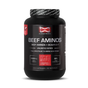 Muscle Works Beef Aminos Full Spectrum 200 Caps