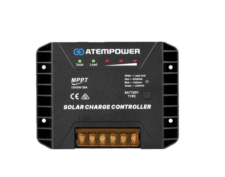 ATEM POWER 20A 12V/24V MPPT Solar Charge Controller Selecting Battery Type