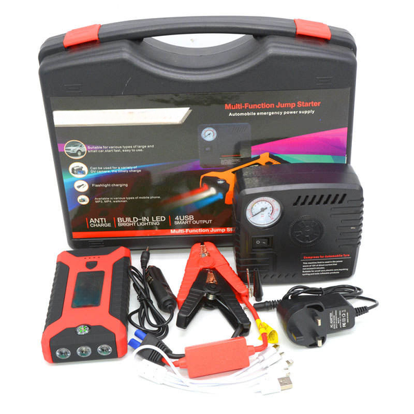 82800mAh Multi-Function Car Jump Starter with Power Bank &amp; Air Compressor