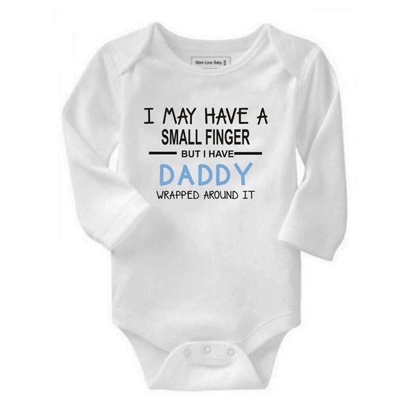 Qtees Africa I May Have A Small Finger But I Still Have Grandad Wrapped Around It Pink Short Sleeve Girls Baby Grow