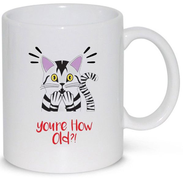 You're How Old 30th, 40th, 50th, 60th, 70th Birthday Gift Mug