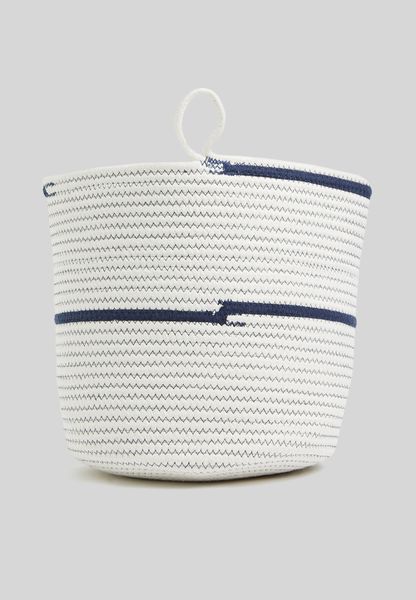 Blues Cotton Rope Basket - Blue &amp; White