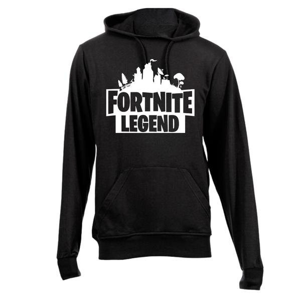Black Brushed Cotton Hoodie - Fortnite Legend