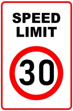 Speed Limit 30 Sign 40x60cm - 2 Pack.
