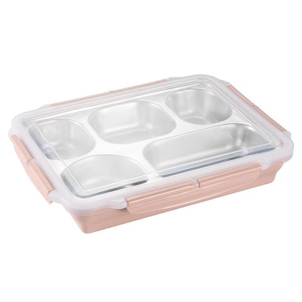 5 Compartment Stainless Steel Large Lunch Box Container - SUS304-Black