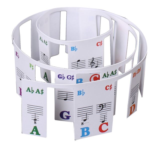 Piano Keyboard Stickers Grand/Electric 61 Keys Stave Notation