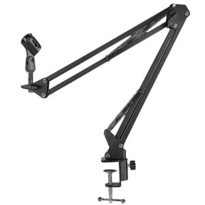 Microphone Stand, Adjustable, 360 Rotation, Black, 33x66cm