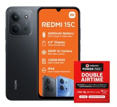 Xiaomi Redmi 15C 128GB LTE Dual Sim - Black + Vodacom SIM Card Pack