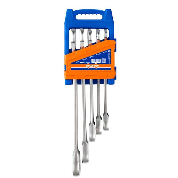 Wadfow - 5Pce Spanner Ratchet Set (Cr-Mo 8-14mm)