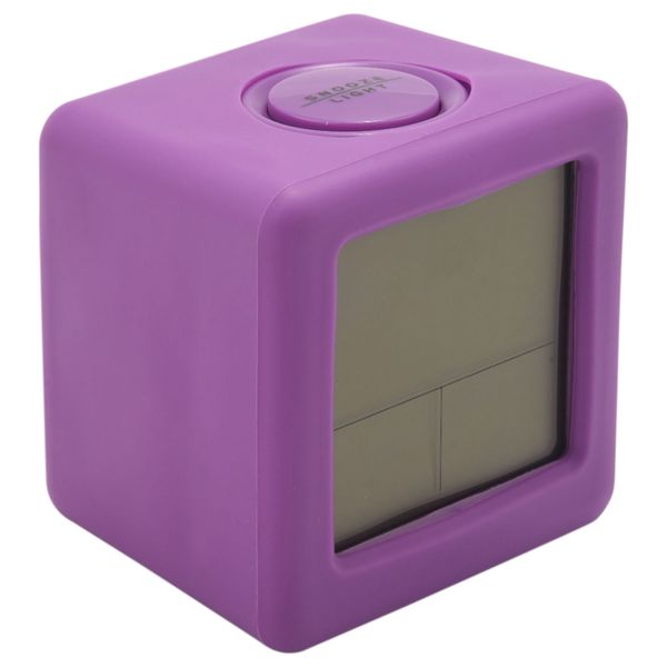 Digital Alarm Clock With Snooze Led Night Light For Bedroom Purple