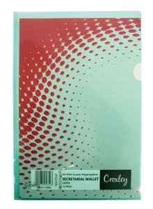 Croxley Secretarial Document Wallet with Gusset - Green (Pack of 12)