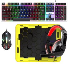 T-WOLF RGB Gaming Combo - Keyboard, Mouse, Headset &amp; Mousepad (4-in-1 Set)