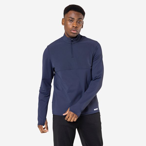 Kiprun Men's Run 500 Warm Long-sleeved Zip Running T-Shirt