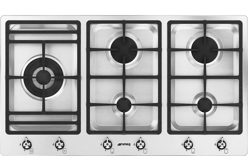 Smeg 90cm Ultra-low profile Stainless Steel 5 Burner Gas Hob - PS906SA
