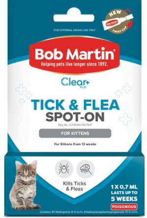 Bob Martin Clear+ Tick &amp; Flea Spot-On for Kittens