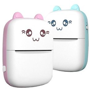 Pocket Printer Portable Thermal Printing Machine Blue And Pink -2Pack