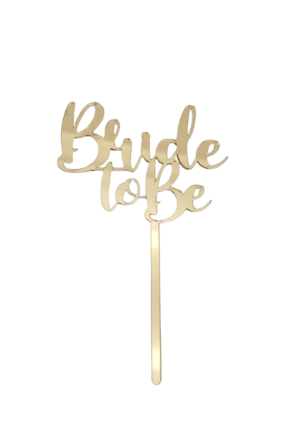 Love &amp; Sparkles Bride to Be Gold Acrylic Bridal shower Cake Topper