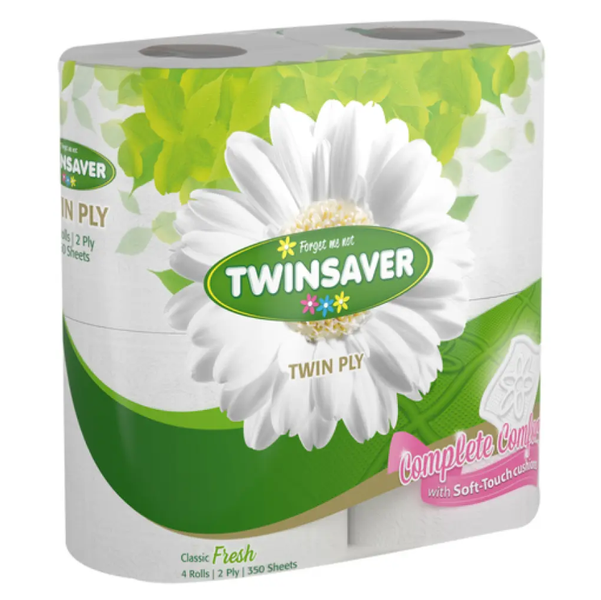 Twinsaver - Luxury Toilet Tissue 350 Sheets 2 Ply Unwrapped 1320 (Pack 48)