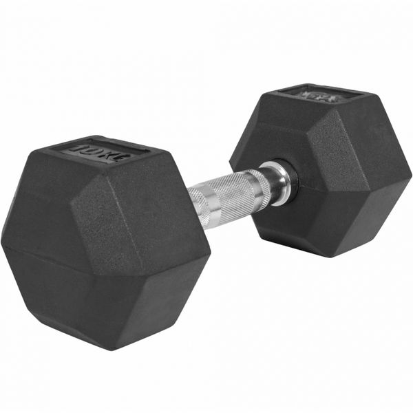 GORILLA SPORTS SA - Hex Rubber Dumbbell 10KG