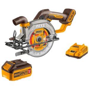 Ingco - Cordless Circular Saw (20V) with 4.0Ah Battery and Charger