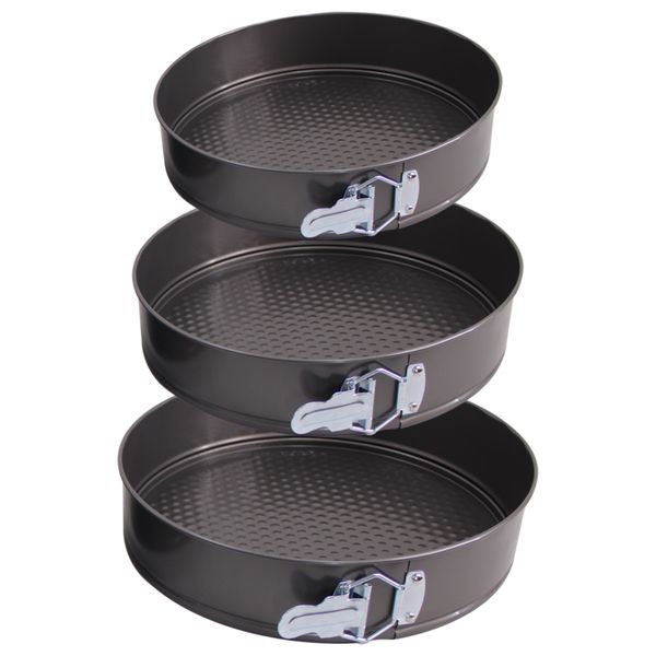 3 Piece Non-Stick Round Aluminium Cake Mold - 24cm 26cm &amp; 28cm