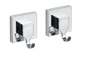 WENKO - Vacuum-Loc® Wall Hook Quadro Range - Set Of 2 - No Drilling