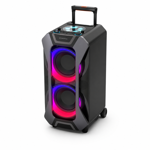 SKYWORTH PS500 480W Bluetooth Party Speaker with Wireless Mic, Grip &amp; Roll