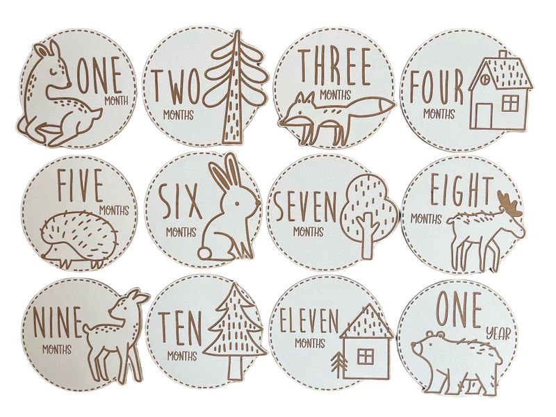 Woodlands Themed Milestone Cards