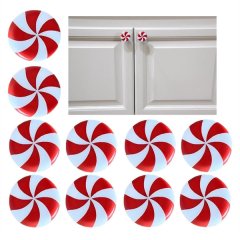 Christmas Silicone Red and White Candy Cabinet Knob Covers,Christmas Decora