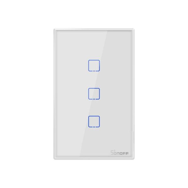 SONOFF T2US US Plug WiFi\RF433 Touch Panel Switch - White 3 gang