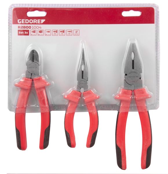 Gedore Red 3 Piece Plier Set