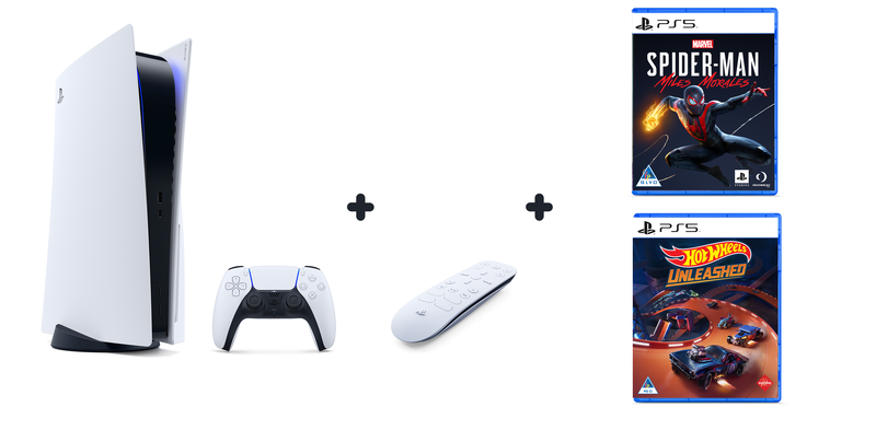 PlayStation 5 Console bundle with 2 games and media remote (PS5)