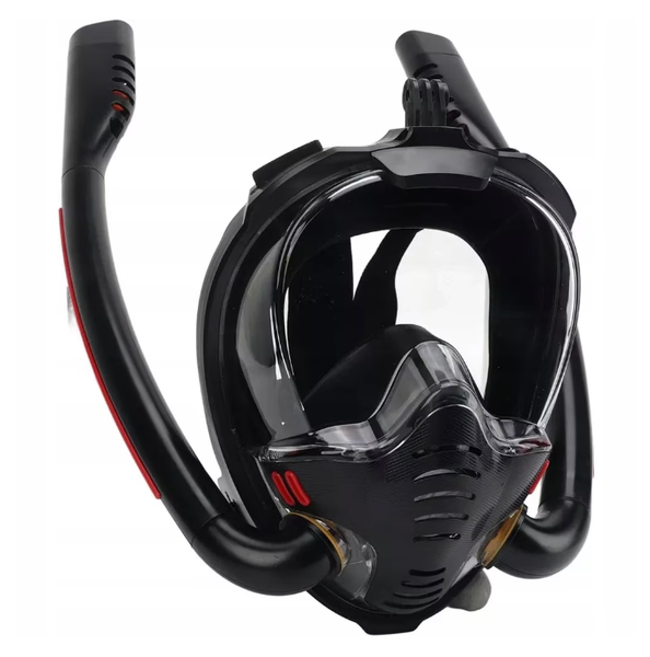 Full-face Diving Mask with Dual Snorkels, Camera Mount Included, Anti-Fog