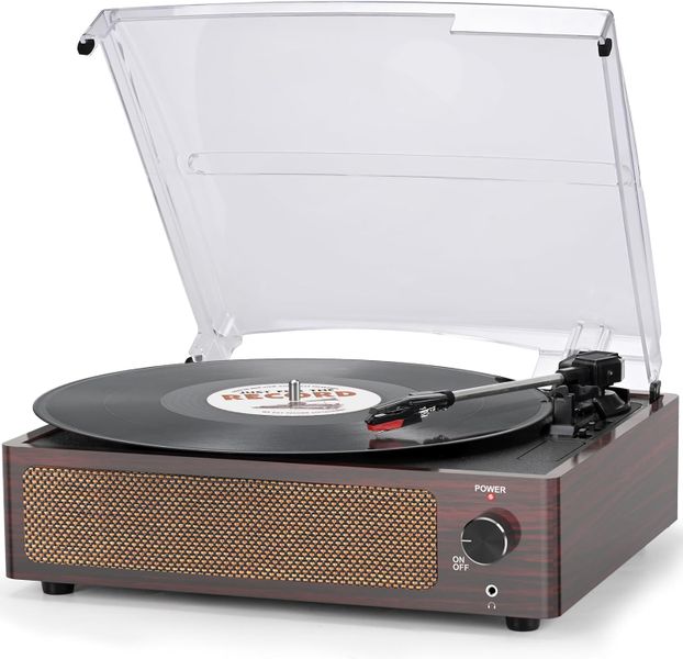 Vintage Record Player with Speakers Turntable for Vinyl Records Belt Driven