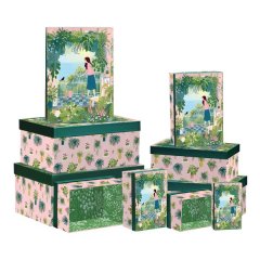 Nested Gift Boxes 10 - Botanica Elegant Floral Storage &amp; Decorative Display