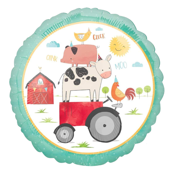 Foil Balloon Happy Birthday Barnyard 18 inch