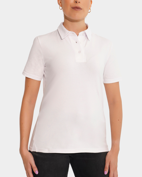 Just Breethe - Ladies Polo - White